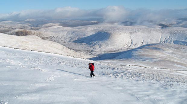 Looking north east over into Borders Region as we climb Lochcraig Head.