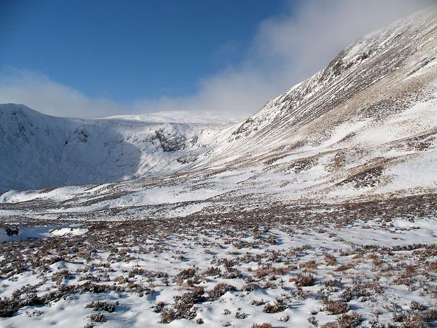 Looking across the face of Lochcraig Head as we climb it.