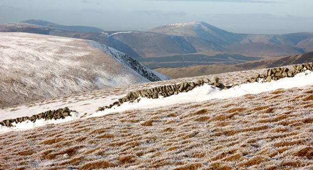 View of Tinto Hill and Culter Fell as we start to descend from Lochcraig Head.