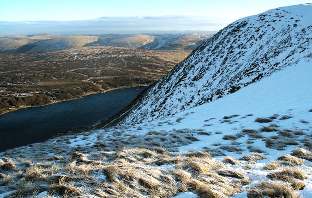 View down to Loch Skene as we approach Mid Craig from Lochcraig Head.