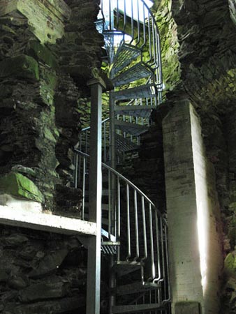New stairway inside Dryhope Tower.