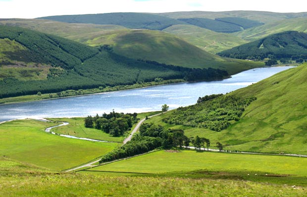 View down St Mary's Loch as we descend from Henderland Hill - detail.