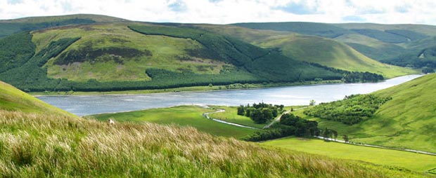 View to Cappercleuch and St Mary's Loch as we descend from Henderland Hill.