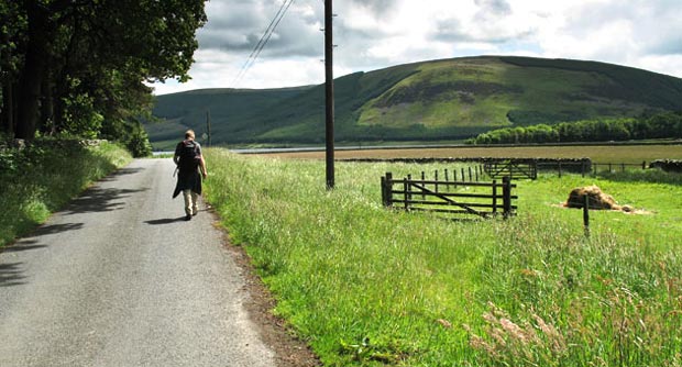 Heading along the unclassified road towards the A708 at Cappercleuch by St Mary's Loch.