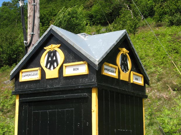 View of the old AA box at Cappercleuch.