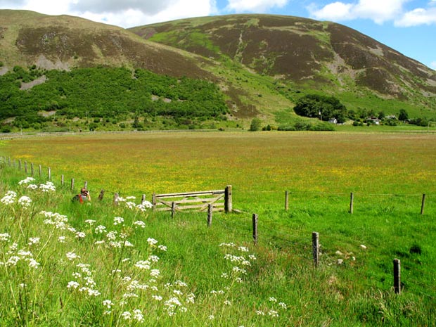 View of the clachan of Cappercleuch nestling below Capper Law.