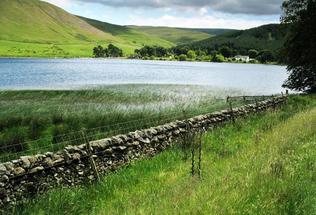 View of Tibbie Shiels Inn as we approach the end of the St Mary's Loch.