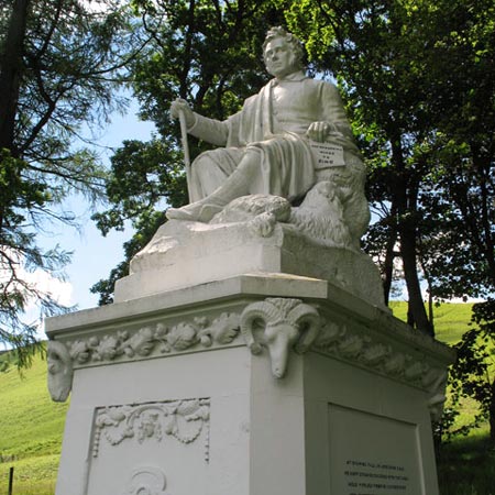 James Hogg monument near the Glen Cafe and Tibbie Shiels Inn.