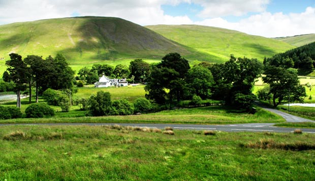 View towards Tibbie Shiels Inn from the James Hogg monument.