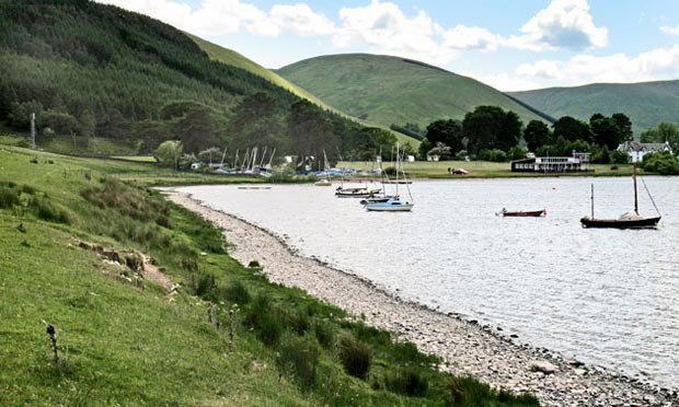 Looking back to the sailing clubhouse on St Mary's Loch after leaving Tibbie Shiels Inn.