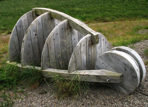 Sculpture on the shore of St Mary's Loch.