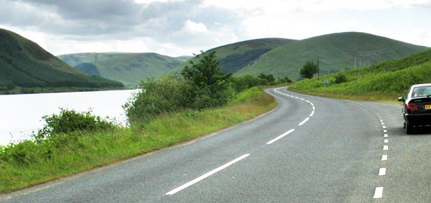 View of where the car was parked by St Mary's Loch.