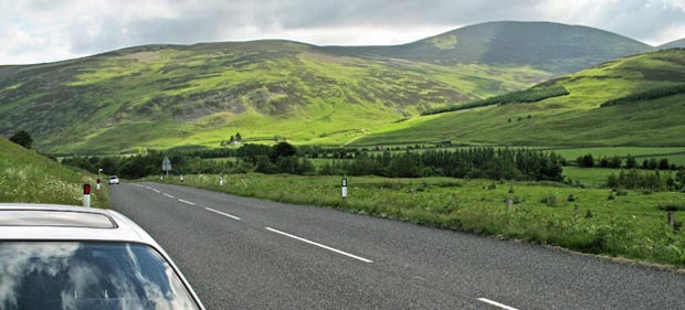 Where to park by the side of the A701 at Stanhope.