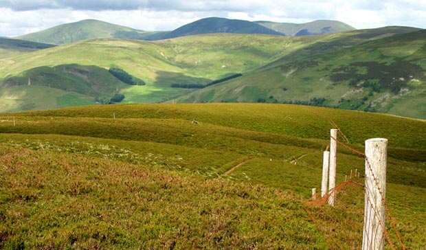 View west past Worm Hill to the Culters.