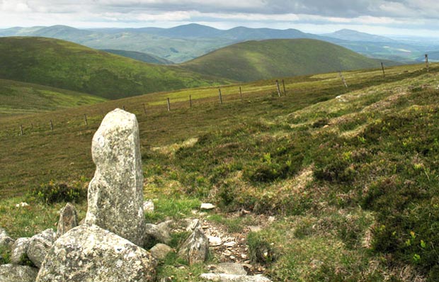 View of the Culters and Tinto Hill from near the top of Pykestone Hill.