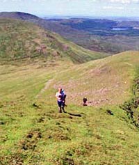 View of the final part of the climb onto Merrick up the Spear of Merrick