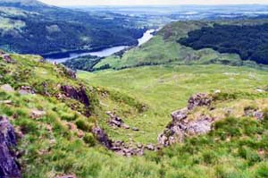 View from near the top of Buchan Hill showing the route taken from Loch Trool