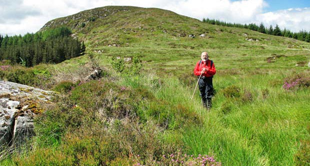 View looking back up towards Benniguinea from the saddle below Cairnsmore of Dee.