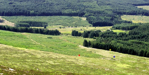 Route ahead while coming off Cairnsmore of Dee.