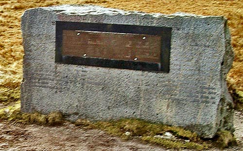 The monument on Cairnsmore of Fleet to 9 aircrews who have died on this hill