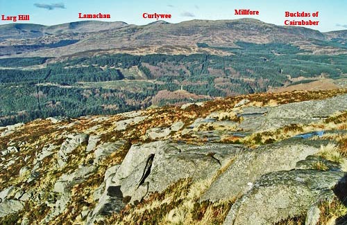 View of the Minnigaff hills from the top of Craignelder