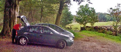 Where the car park used to be near Cairnsmore House