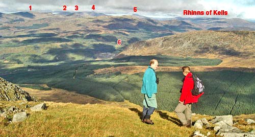 View looking north from Cairnsmore towards the Minnigaff and Galloway hills