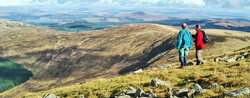 Looking north east from Cairnsmore down onto the ridge that comes up from Meikle Mulltaggart