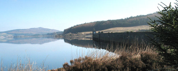 Darrou, Little Millyea and Meikle Millyea from Clatteringshaws Reservoir.