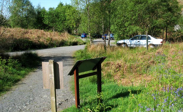 View of the car park at Bruce's Stone Glentrool