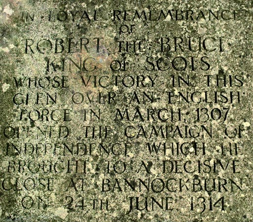 The text on Bruce's Stone - close up