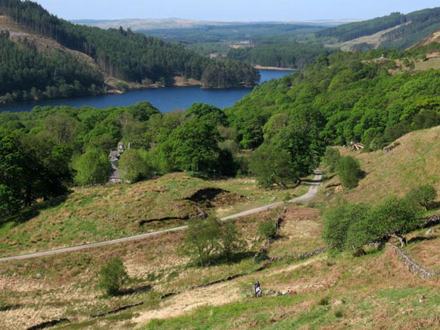 View back to cycle route and Loch Trool from ascent of Buchan Hill