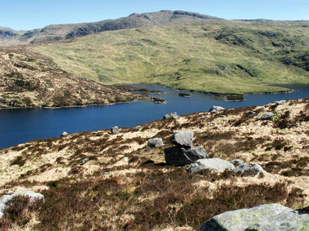 Looking north from the Rig of the Jarkness over Loch Valley to Craignaw