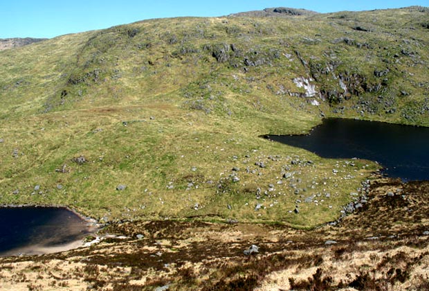 View of the isthmus between Loch Narroch and Loch Valley