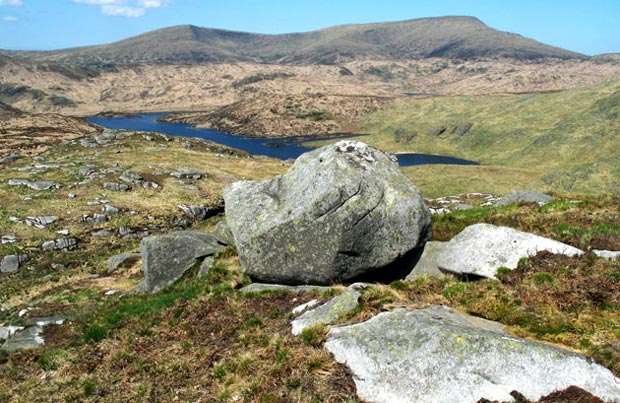 Erratic boulder with the Merrick and Benyellary