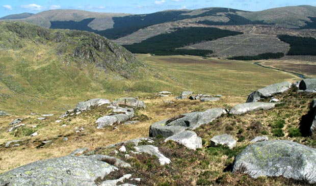 View of the Snibe, the Silver Flowe and the Rhinns of Kells from Dow Loch