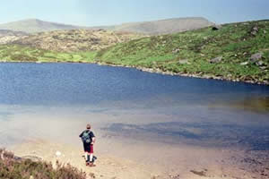 View of Loch Valley with the Merrick in the distance.