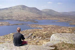 Merrick from Craignairny, with Loch Enoch