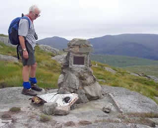 The monument on Craignaw to the crashed F1-11.