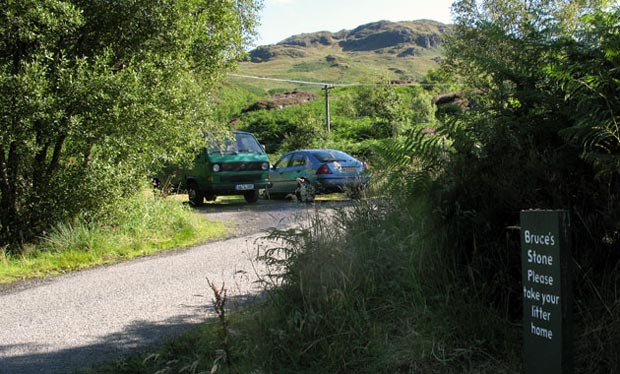 Where to park near Bruce's Stone at Glentrool