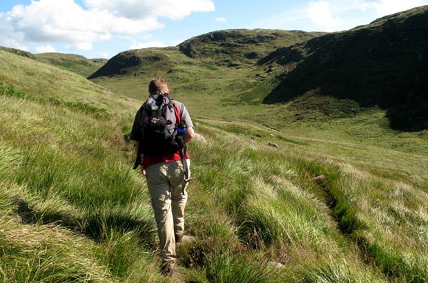 View heading up the valley of the Gairland Burn from Black Gairy