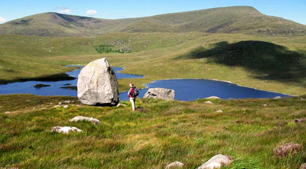 View over Loch Neldricken to Benyellary and the Merrick