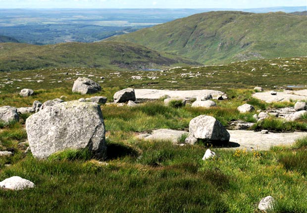 View of the Rig of the Jarkness and Buchan Hill from ascent of Craignaw