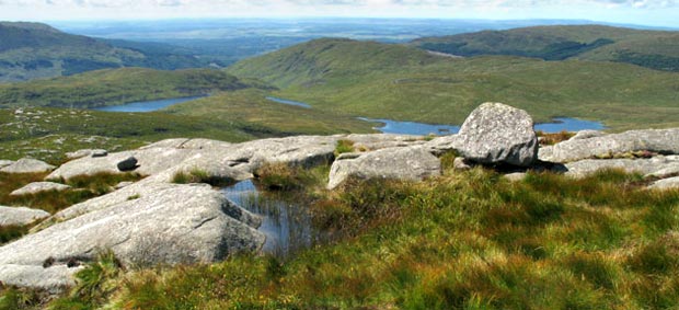 View back to the Gairland Burn from near the top of Craignaw