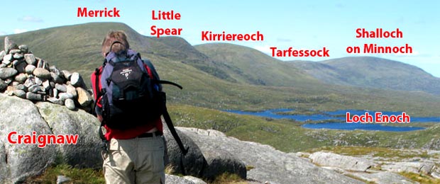 Loch Enoch and the Awful Hand from the summit of Craignaw