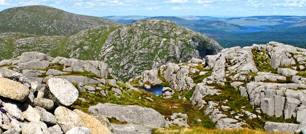 Mullwharchar and Dungeon Hill from the summit of Craignaw - detail