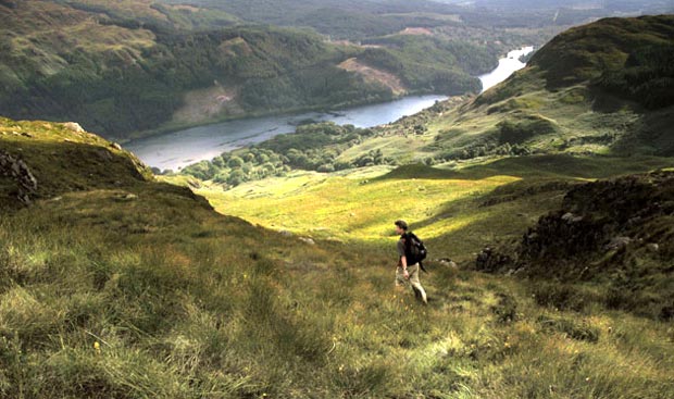 Starting the descent from Buchan Hill heading for Glen Trool