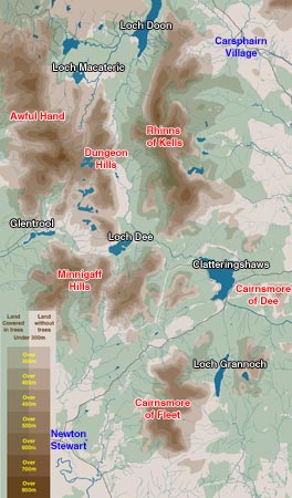 Map of Galloway Hills