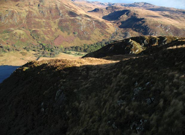 View from above White Bennan towards the Rig of the Jarkness and Craignaw