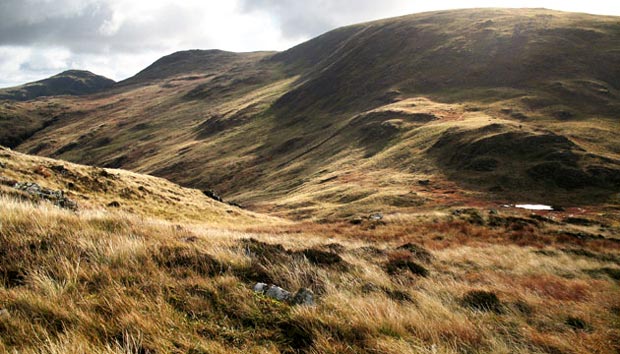 Looking South Eastward from Mulldonnoch to Cambrick Hill - our route ahead